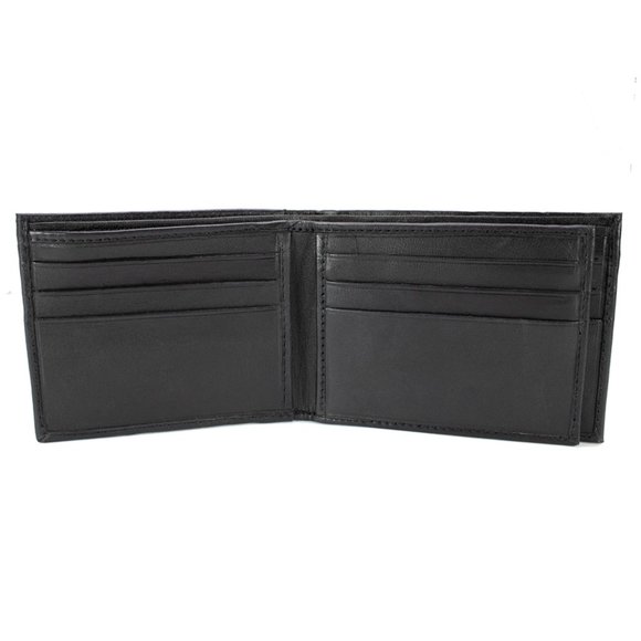 Men Bifold Lambskin Leather Black Wallet - Picture 12 of 16